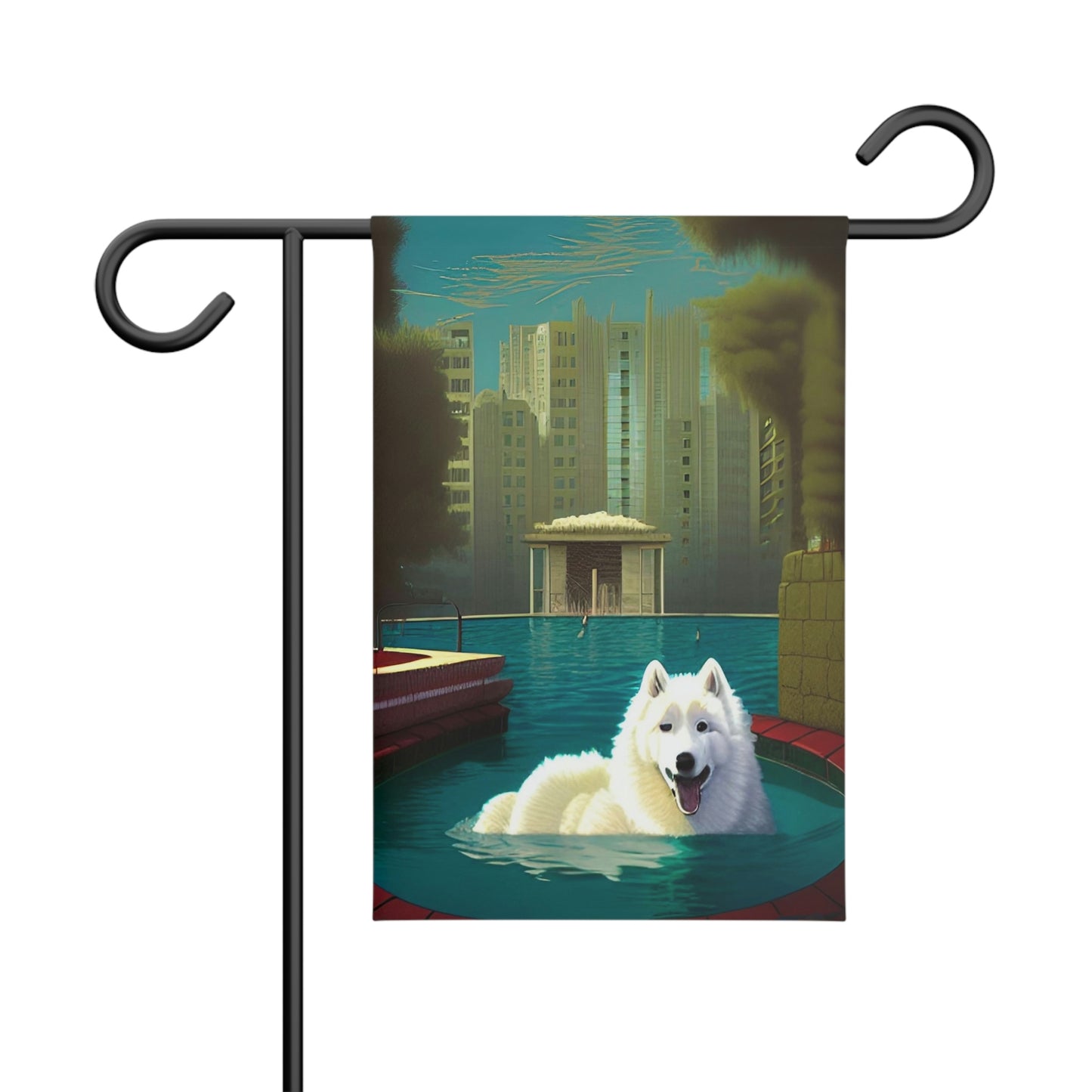 Urban Samoyed Swim Garden Banner