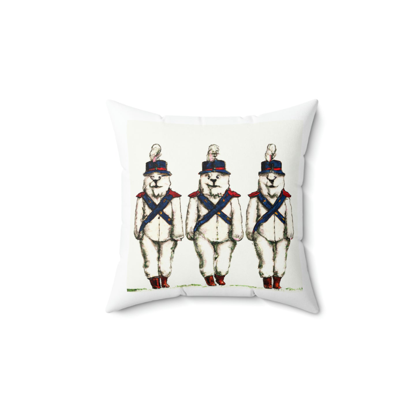 Samoyed Historic Solider: Spun Polyester Square Pillow