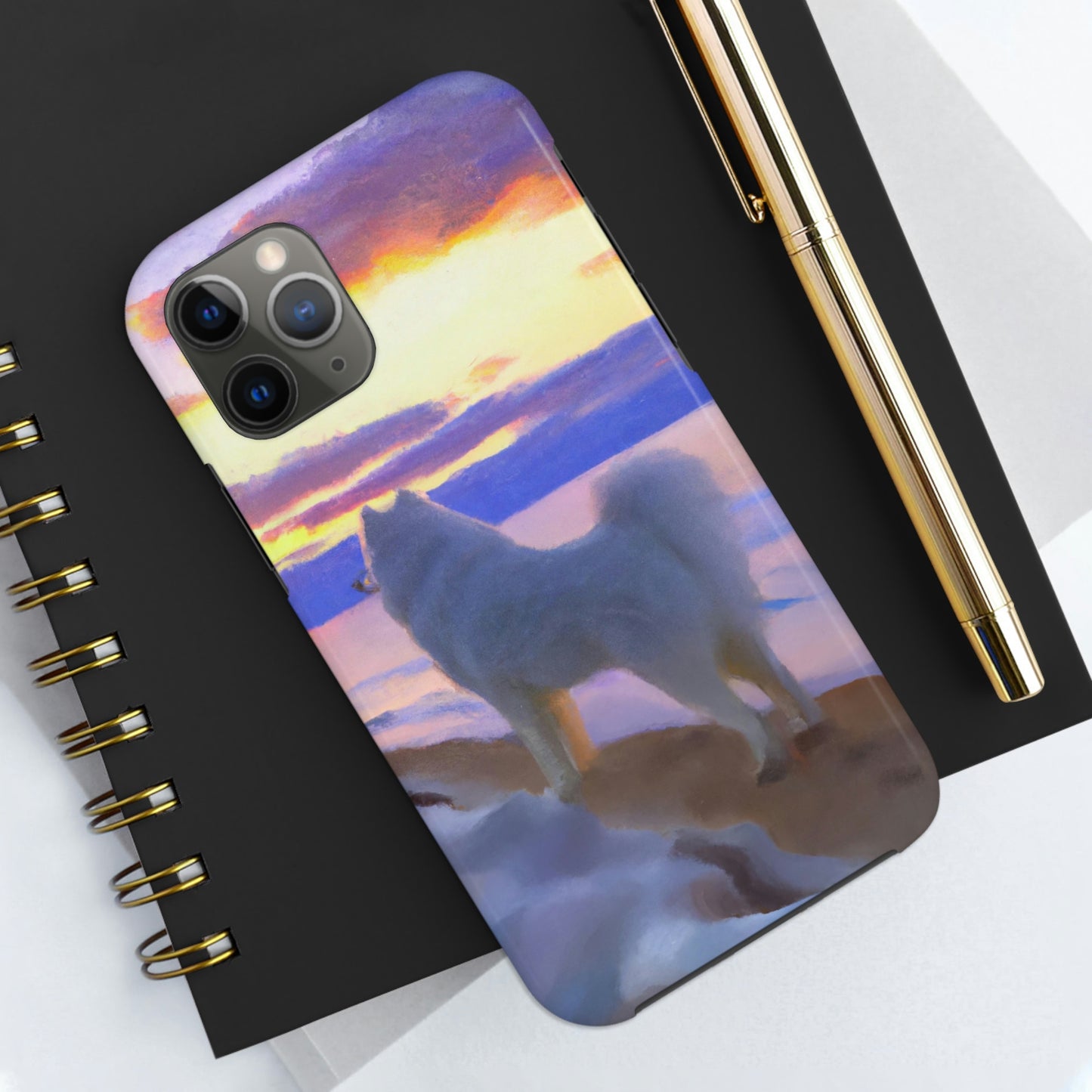 Sunset Samoyed Tough Phone Cases