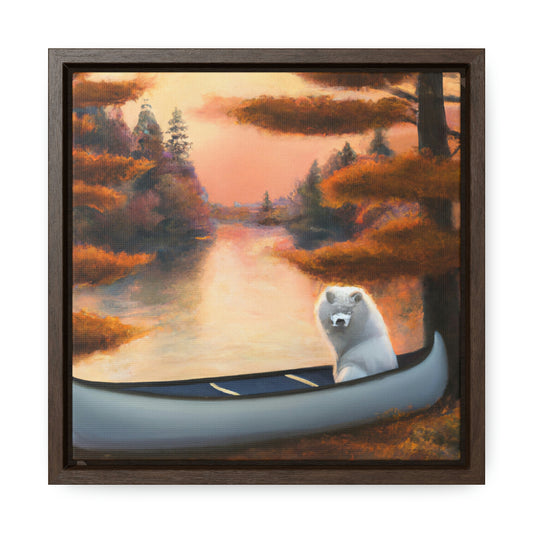 Fall Serene Samoyed Lake: Square Frame