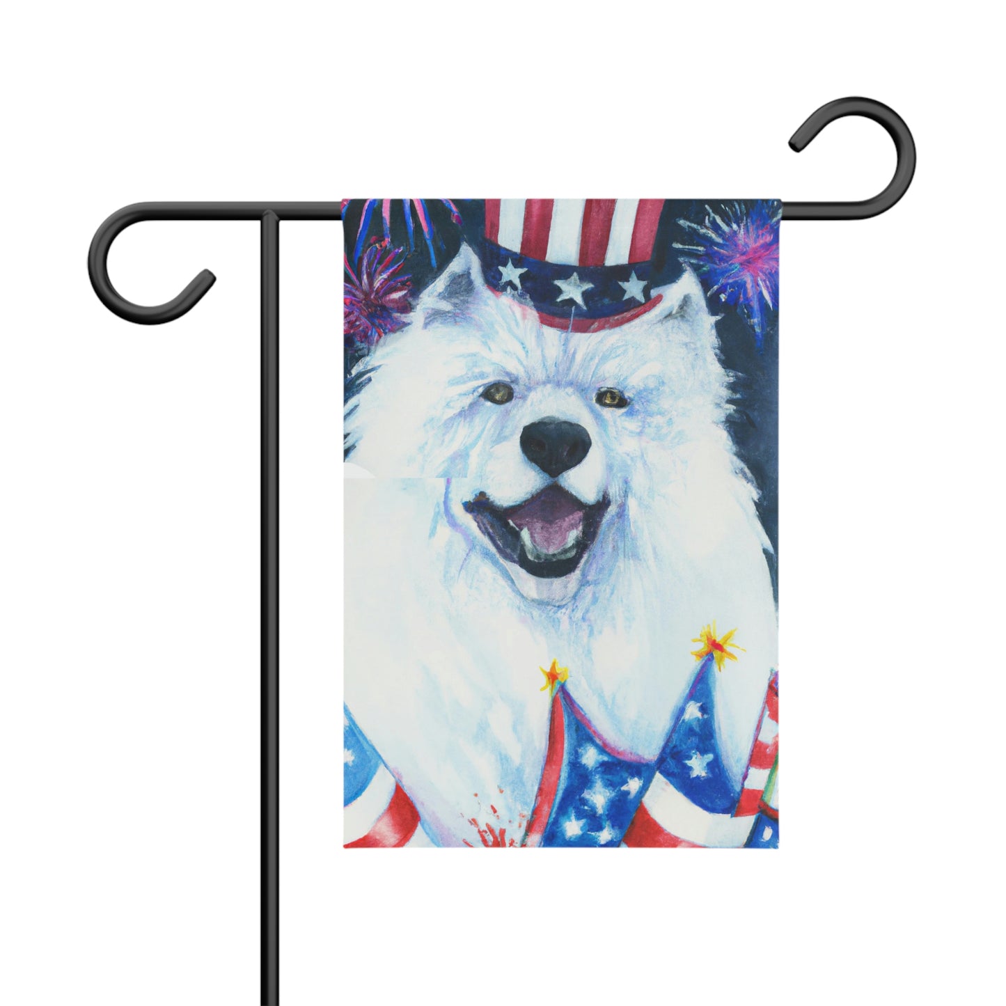 4th of July Samoyed Garden Banner