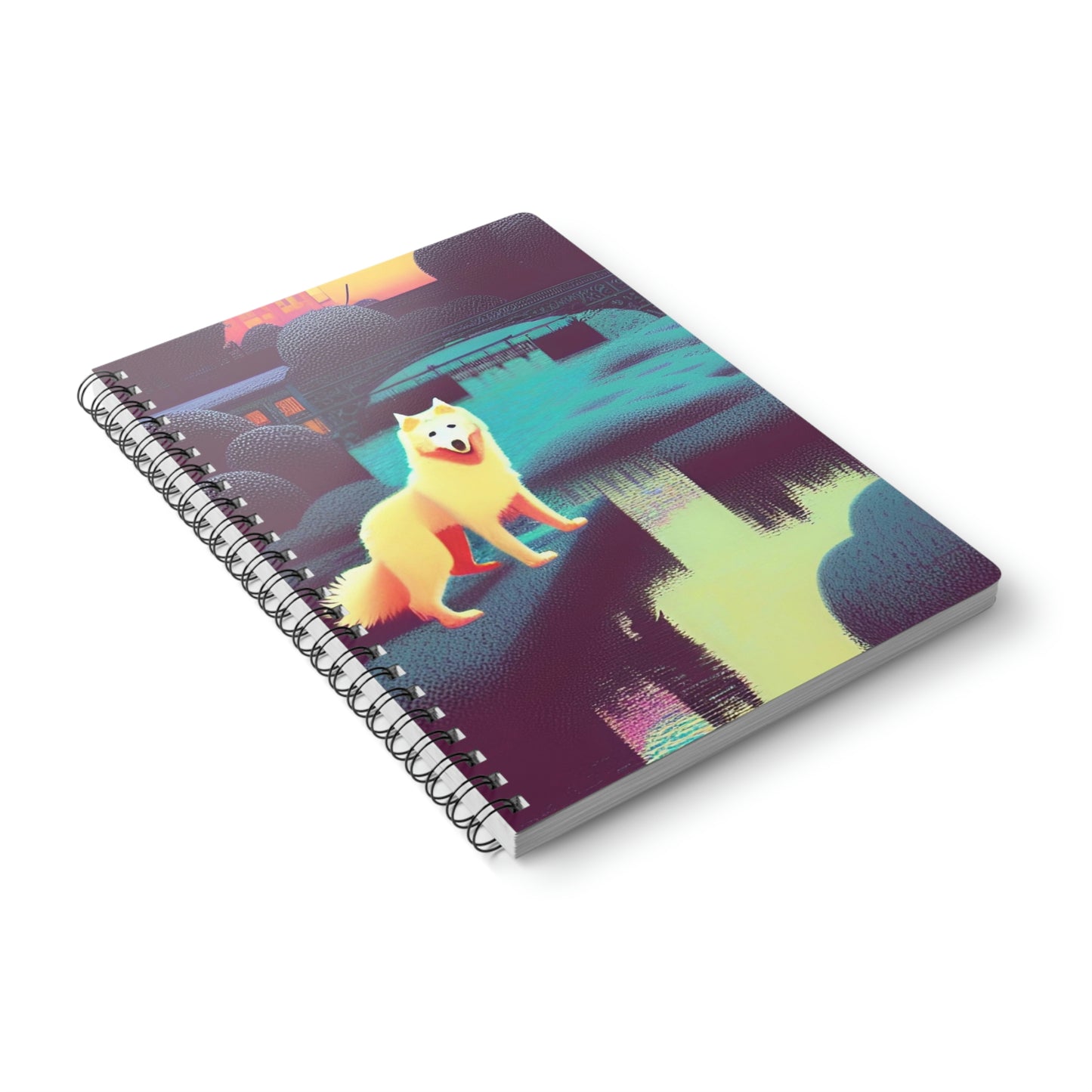 Fantasy Samoyed Park Wirebound Softcover Notebook