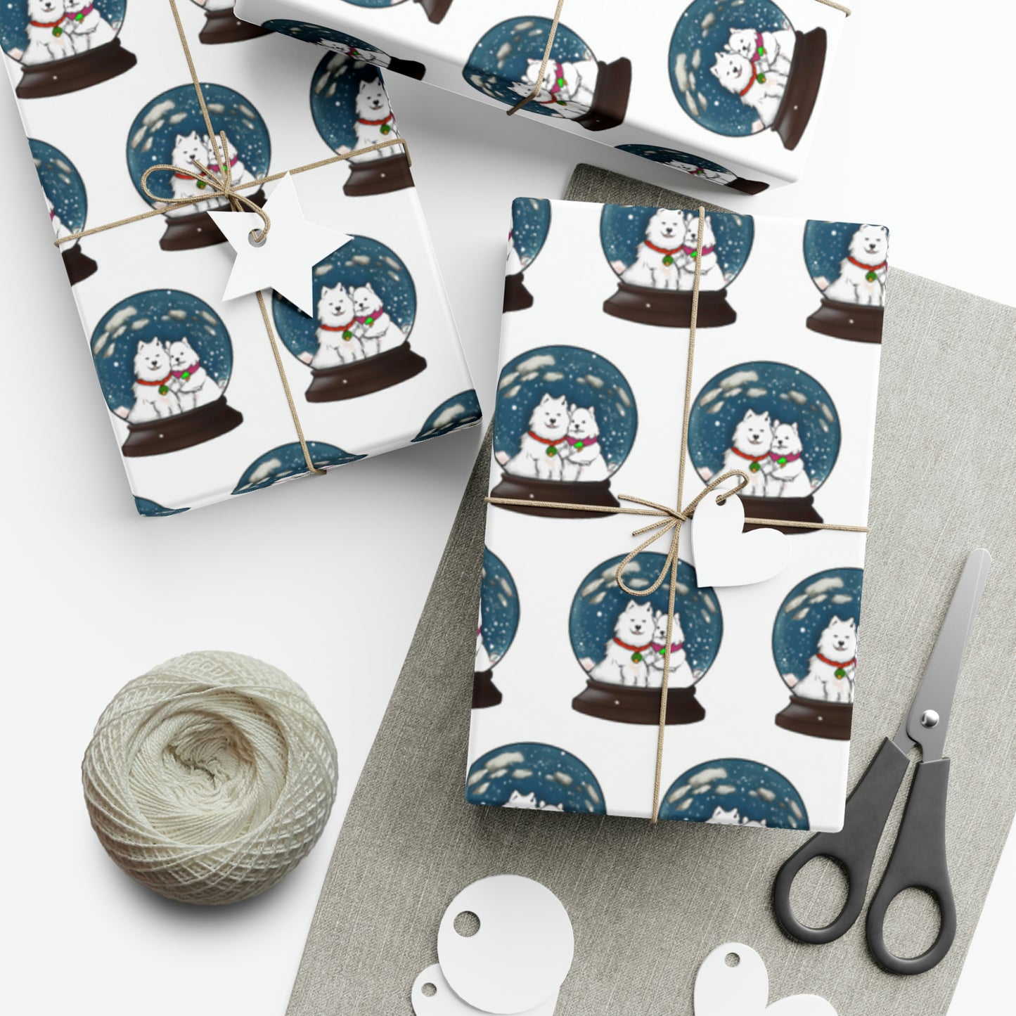 Samoyed Winter Snow Globe Gift Wrap Papers