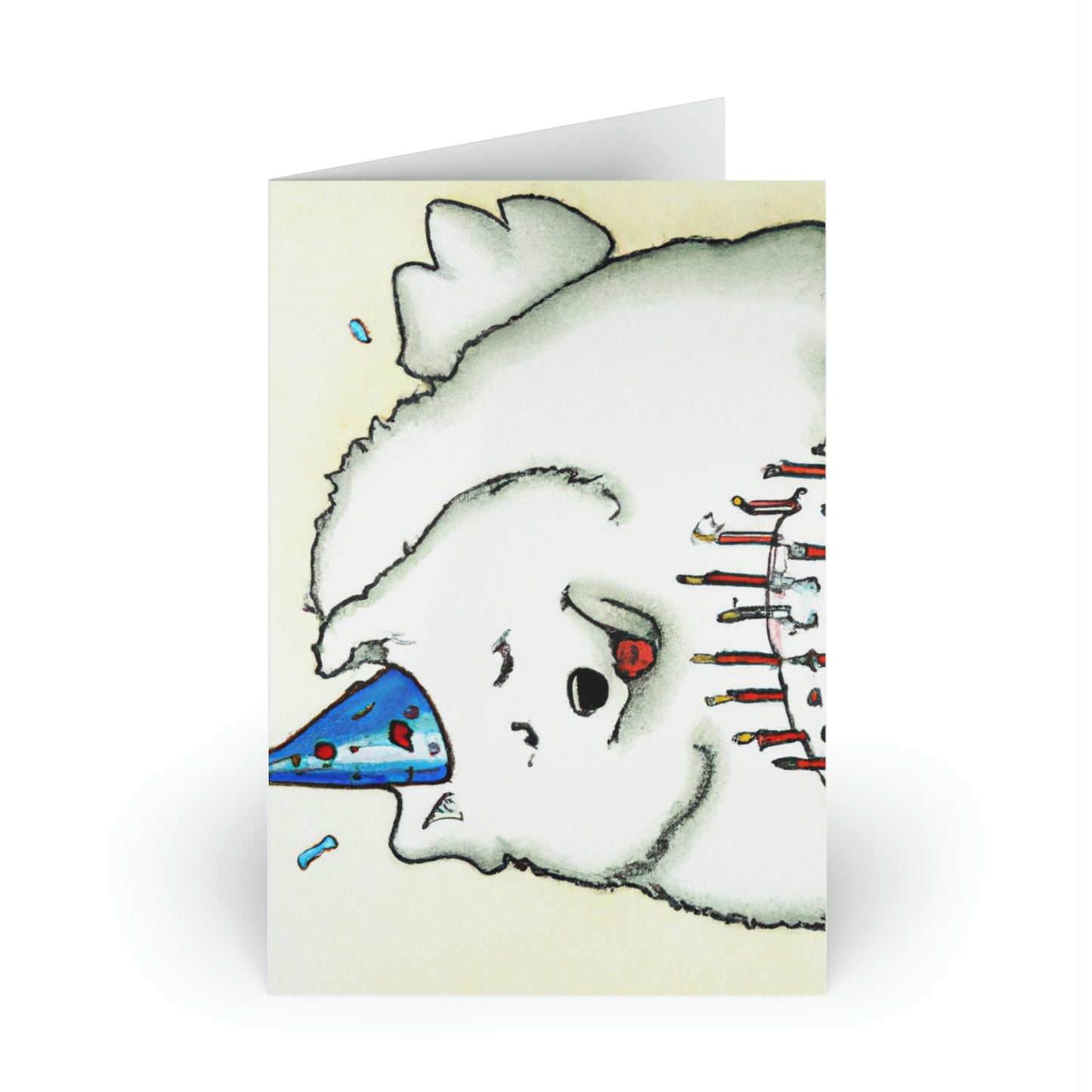 Samoyed Birthday Greeting Cards (1 or 10-pcs)