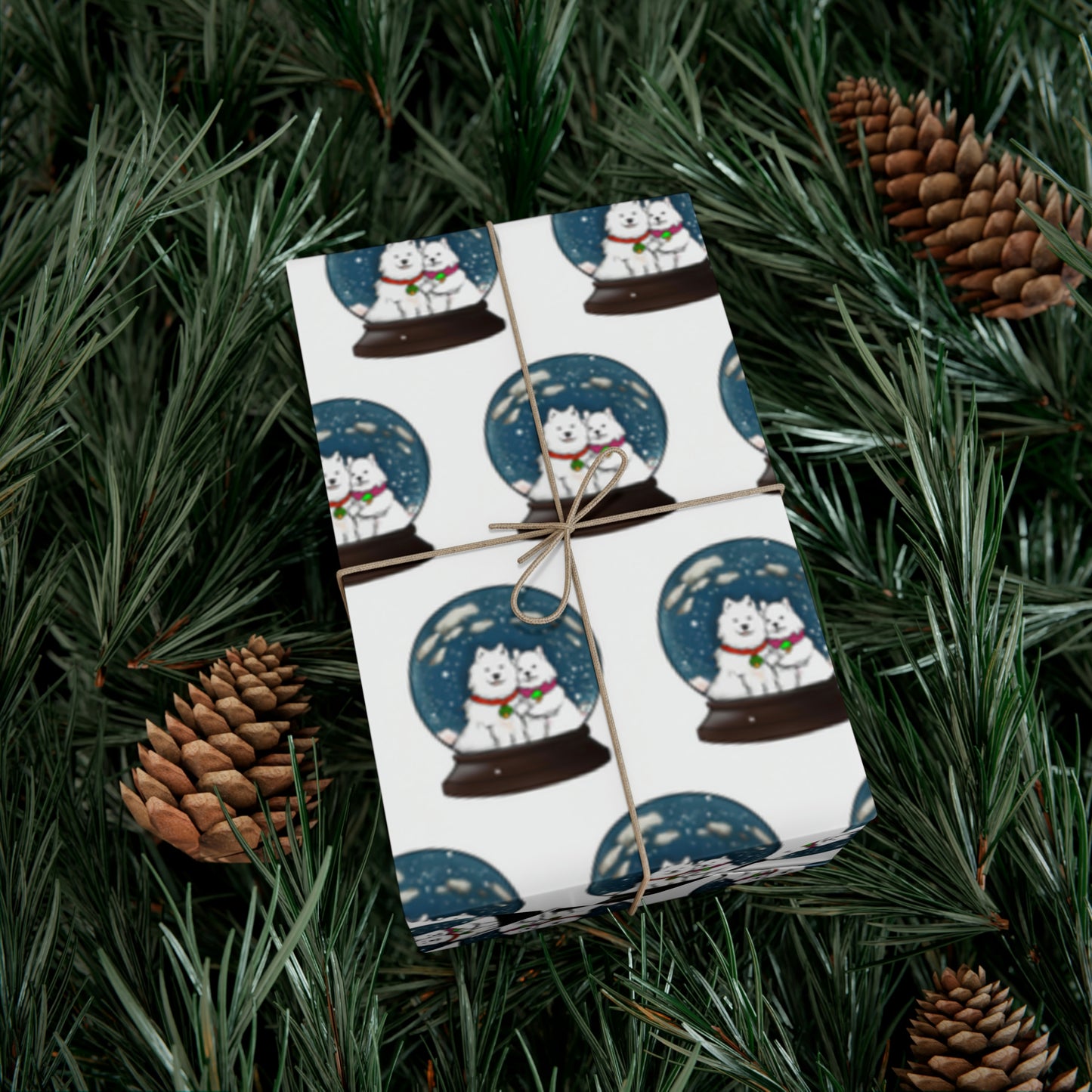 Samoyed Winter Snow Globe Gift Wrap Papers