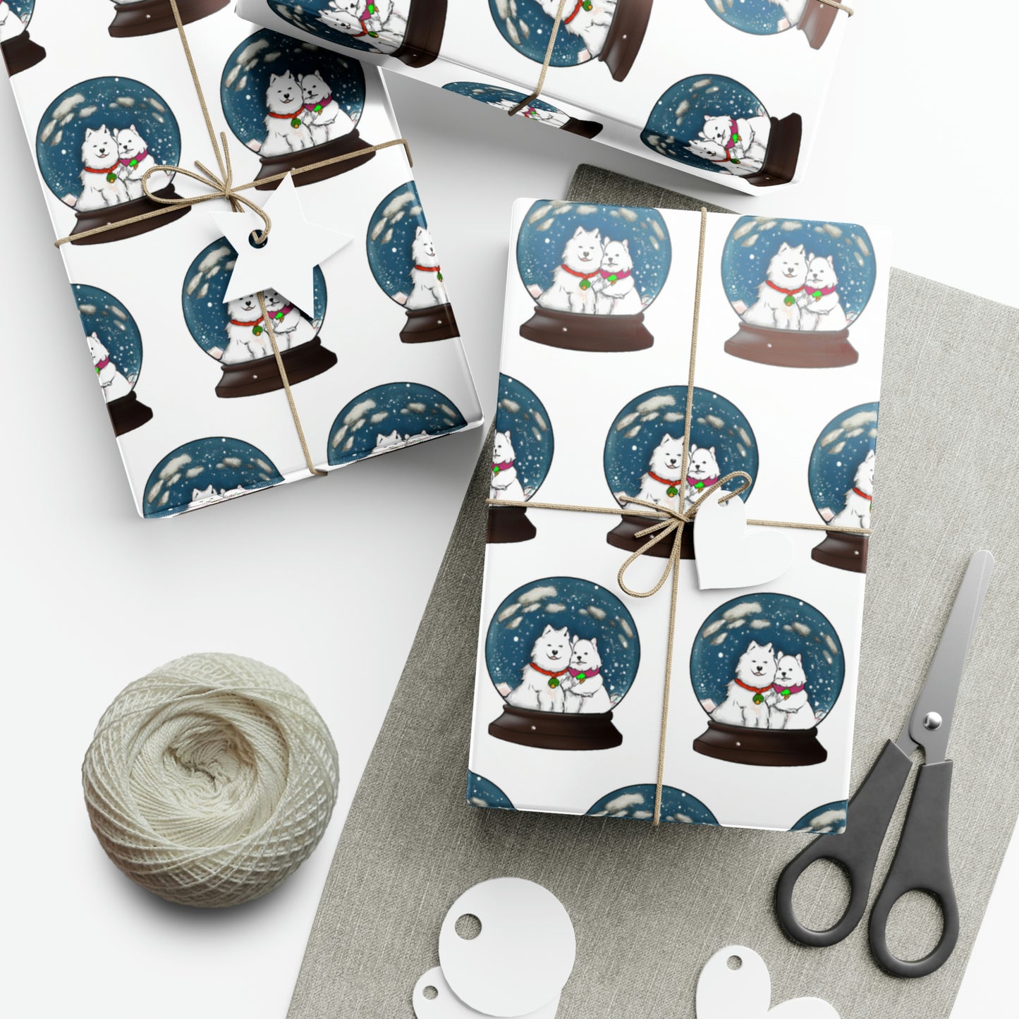 Samoyed Winter Snow Globe Gift Wrap Papers