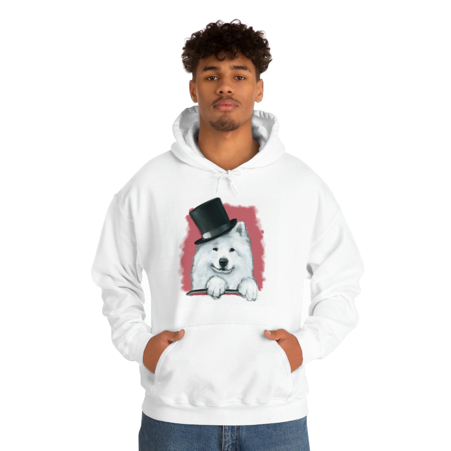 Samoyed Top Hat: Unisex Hooded Sweatshirt