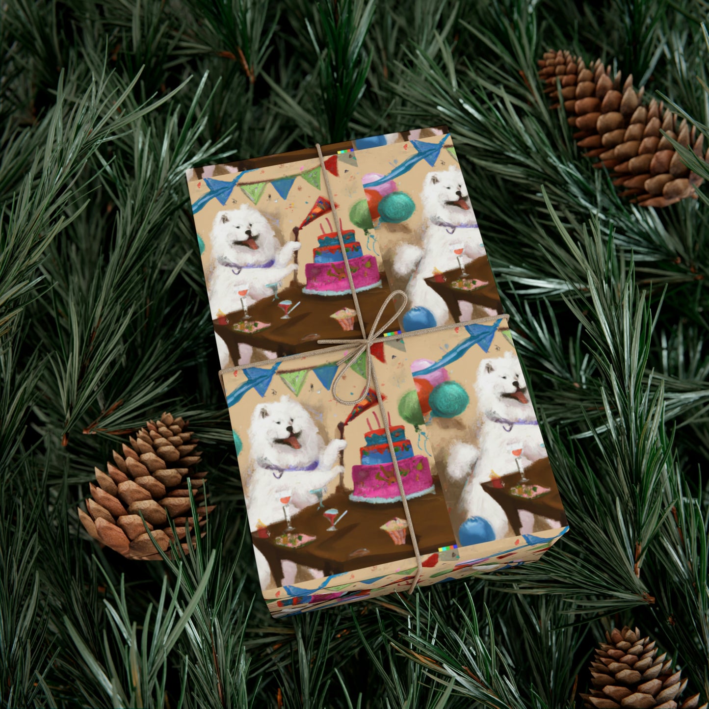 Samoyed Birthday Gift Wrap Paper