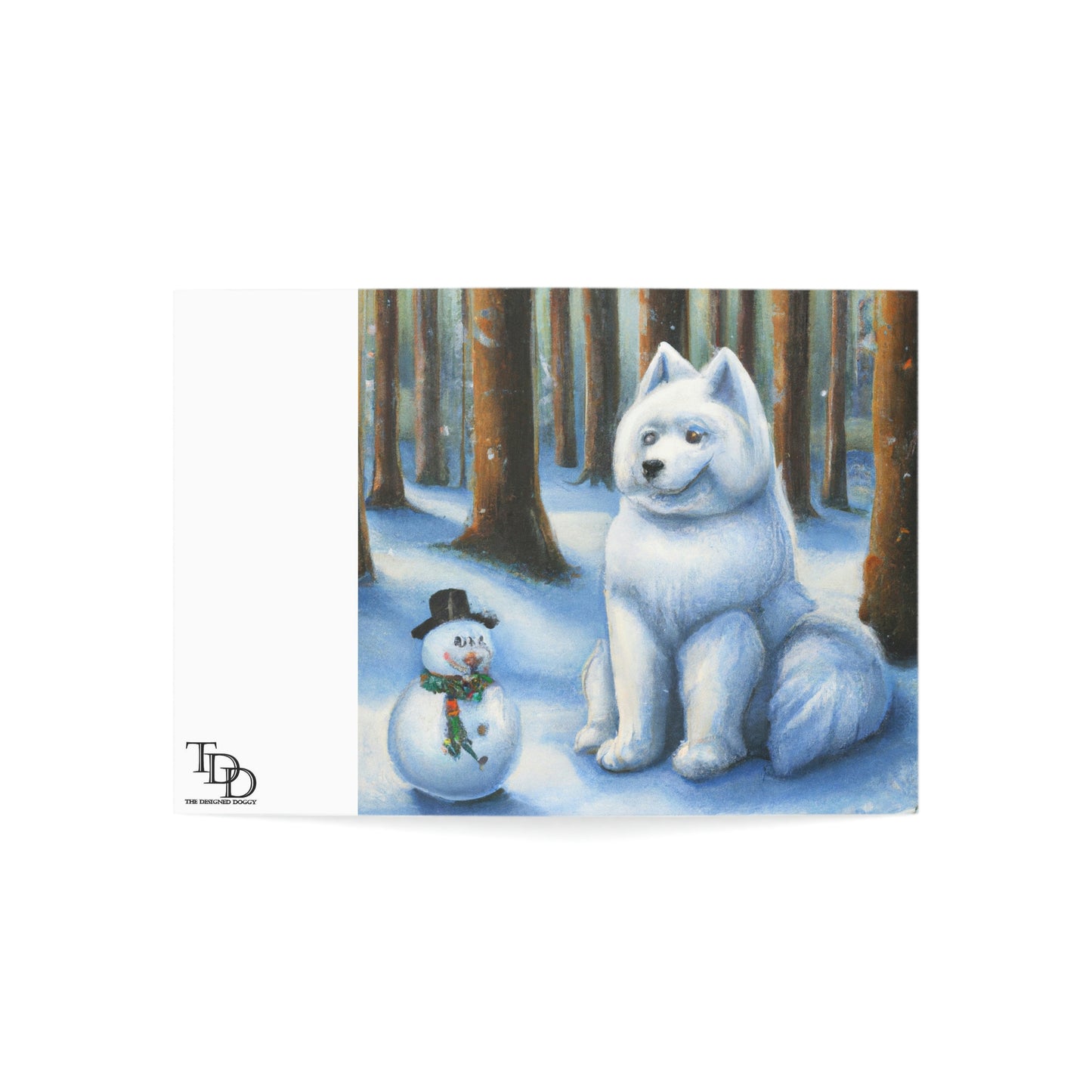 Snowdog Samoyed: Folded Greeting Cards (1, 10, 30, and 50pcs)