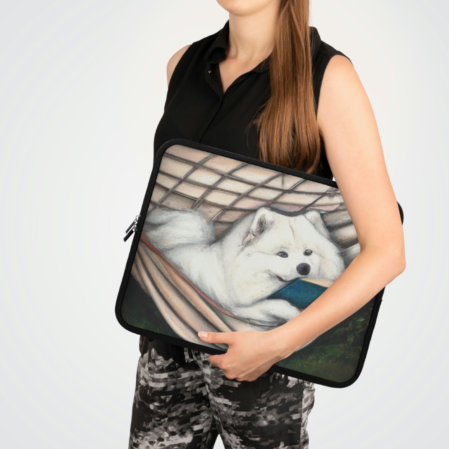 Reading Samoyed Laptop Sleeve