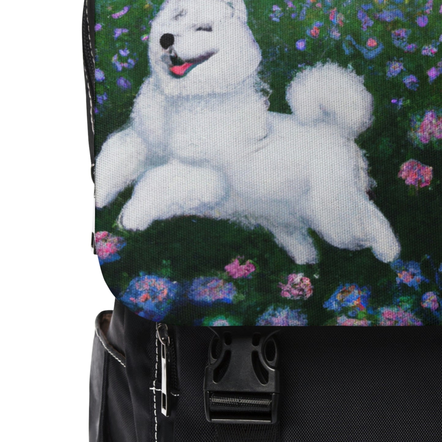 Small Rainbow Field Samoyed Friends Backpack